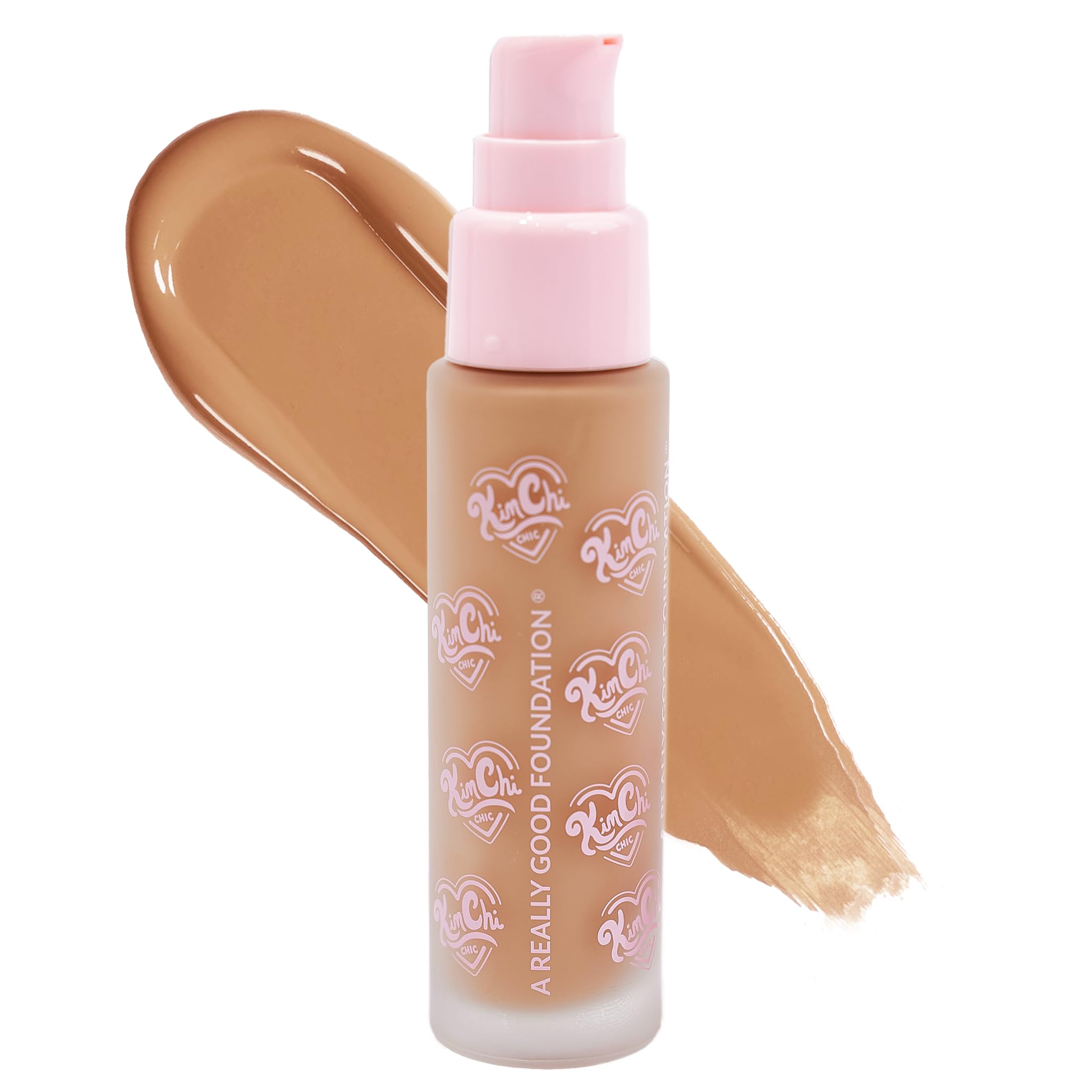 KimChiChic Beauty A Really Good Foundation – Medium to Full Coverage, Lightweight, Vegan & Cruelty-Free | 1.0 fl oz (113M Light/Medium Warm Undertones)