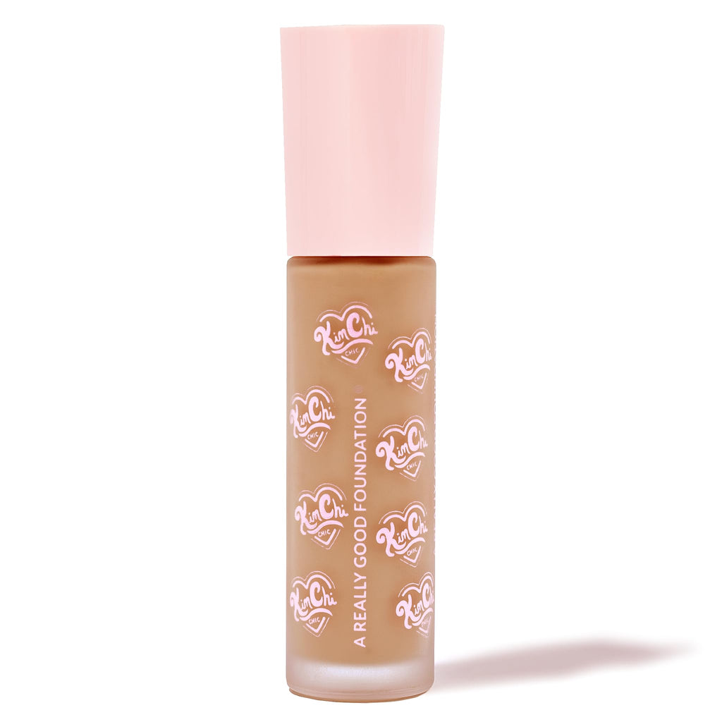 KimChiChic Beauty A Really Good Foundation – Medium to Full Coverage, Lightweight, Vegan & Cruelty-Free (112M Light/Medium + Warm Neutral Undertones)