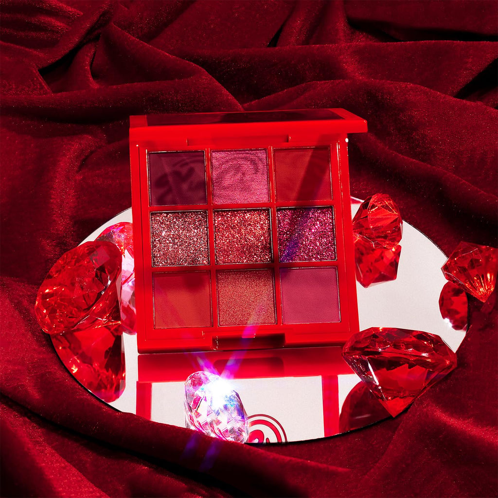 KimChiChic Beauty Jewel Collection Eyeshadow Palette – Ruby | Highly Pigmented Matte & Glitter Shades