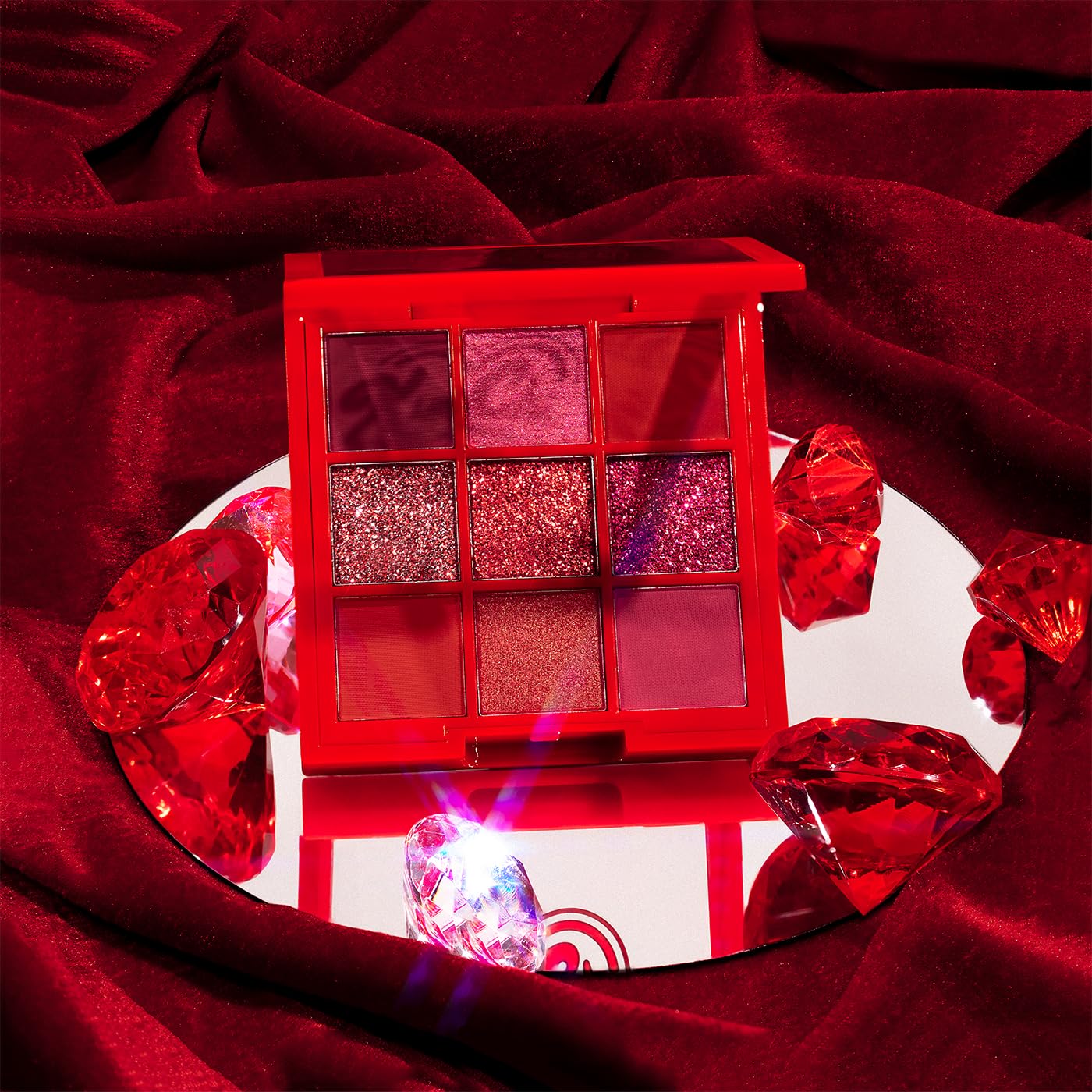 KimChiChic Beauty Jewel Collection Eyeshadow Palette – Ruby | Highly Pigmented Matte & Glitter Shades