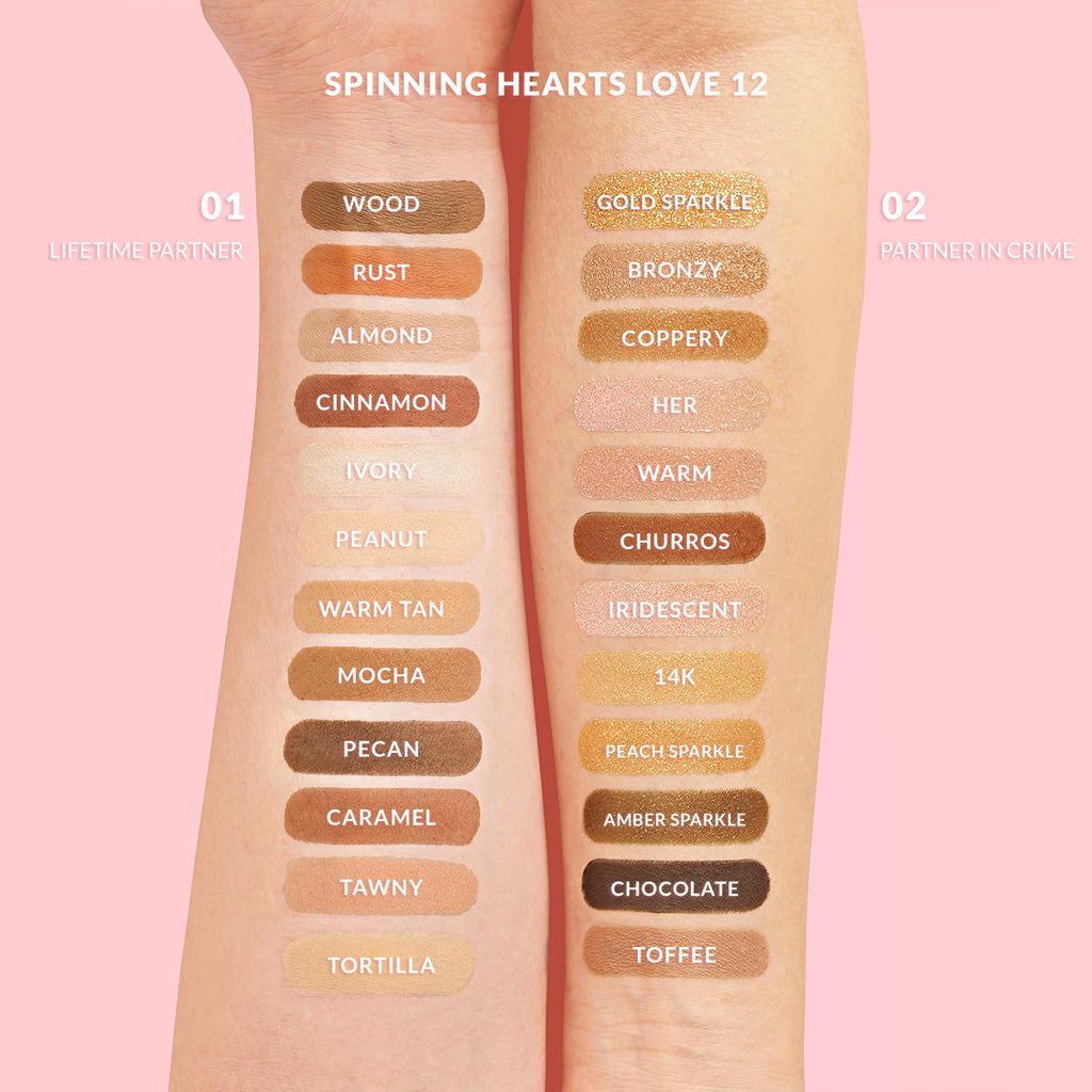KimChiChic Beauty Spinning Hearts Love Eyeshadow Palette – 12 Shades, Long-Lasting, Cruelty-Free