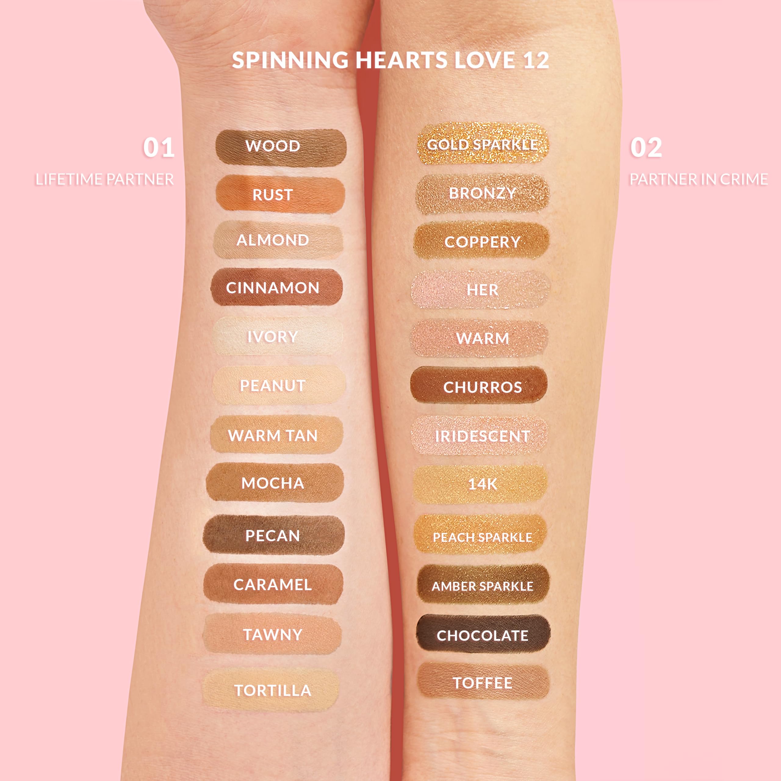 KimChiChic Beauty Spinning Hearts Love Eyeshadow Palette – 12 Shades, Long-Lasting, Cruelty-Free