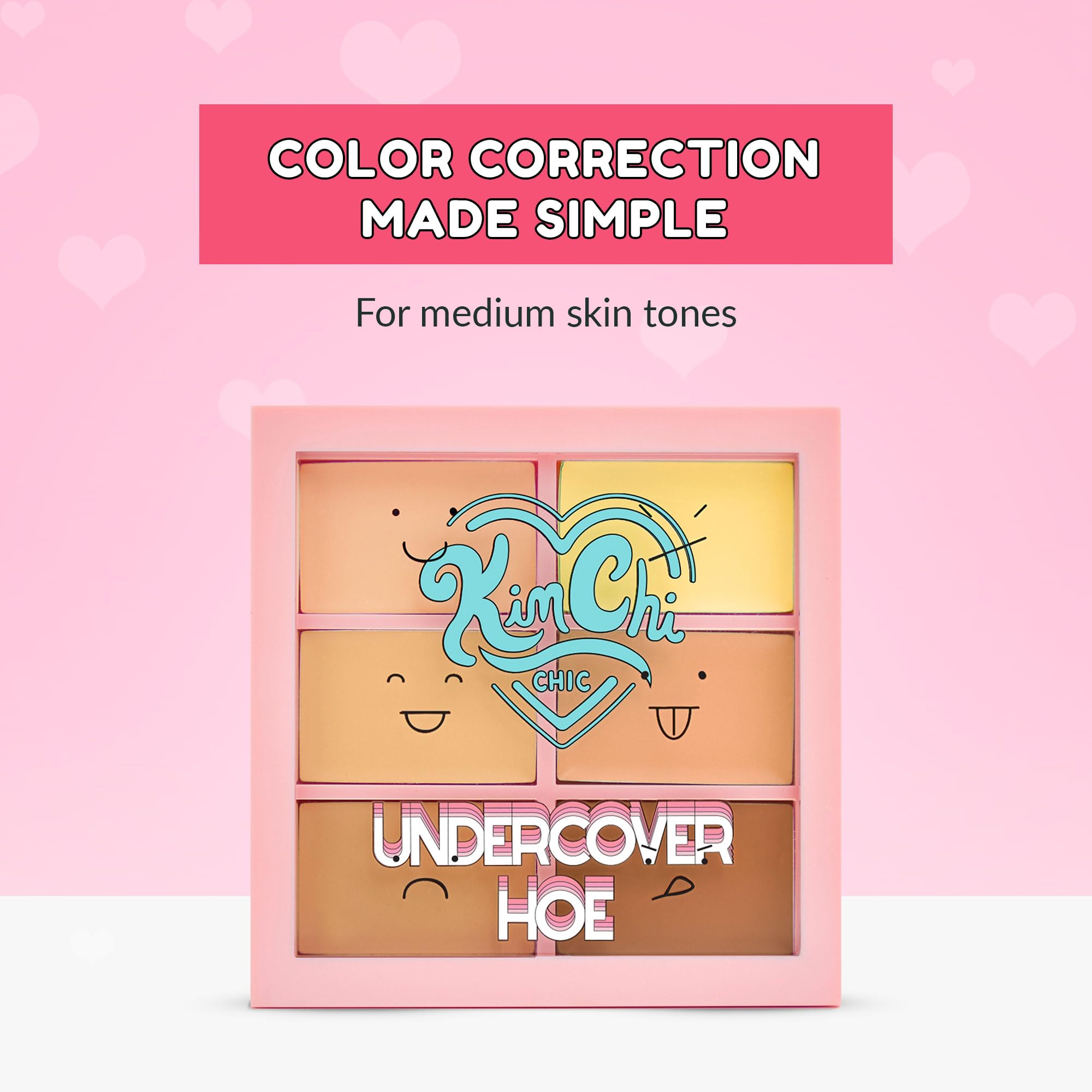 Kimchi Chic Beauty Undercover Hoe Corrector Palette – Full Coverage Concealer, Creamy & Long-Wearing, Cruelty-Free (Medium, 0.25 oz)
