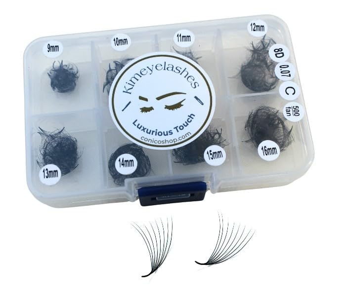 Kimeyelashes 5D Premade Fans Wispy Lashes – 500 x 0.07 C/D Curl