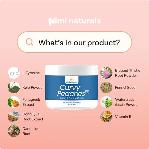 KIMI Naturals Curvy Peaches Butt Enhancement Cream – Fast Growth & Firming (4 oz)