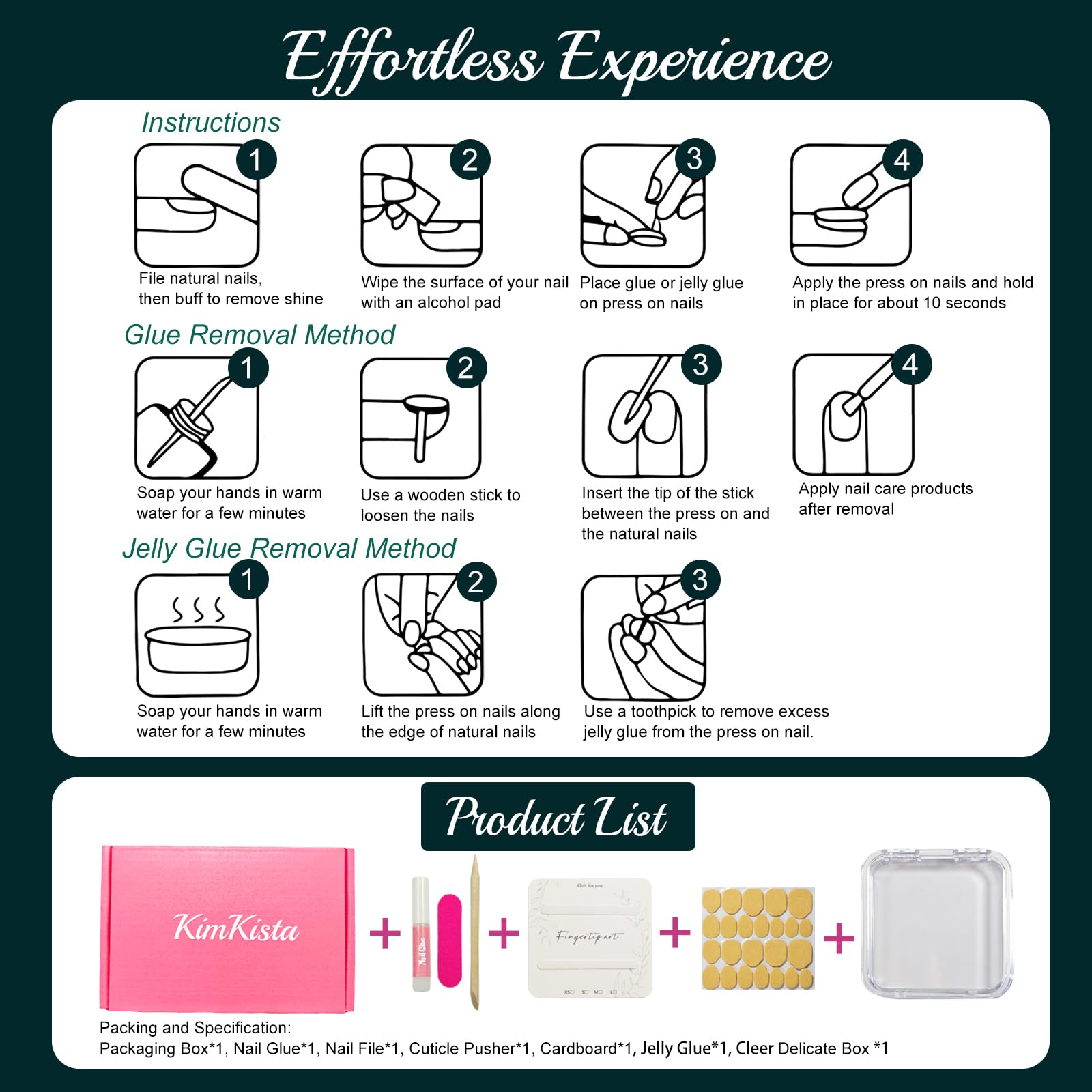 KimKista Handmade Press On Nails Stiletto 3D Cat Eye Ombre Chrome – Reusable Kit