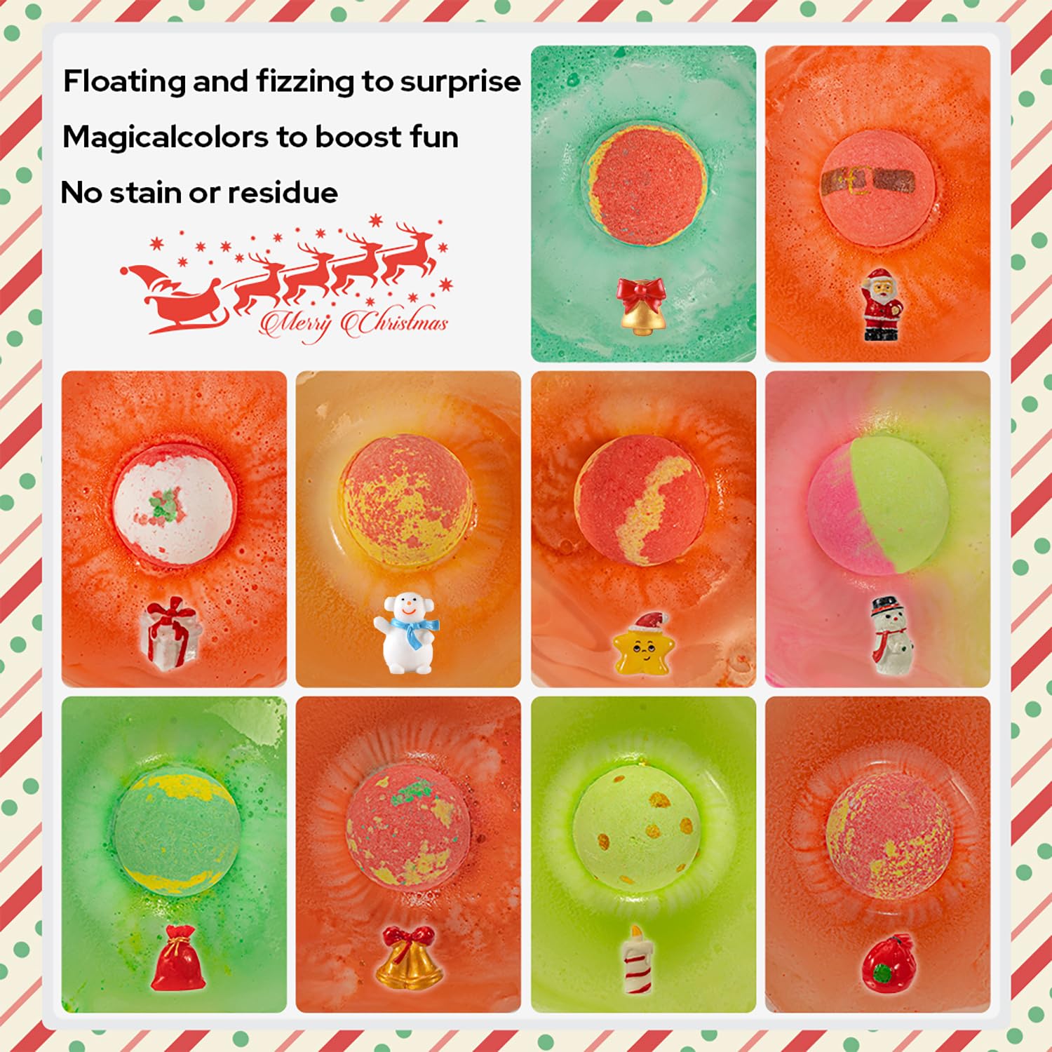 Kims Cosiart 20-Pack Bath Balls with Surprises – Christmas Gift Set