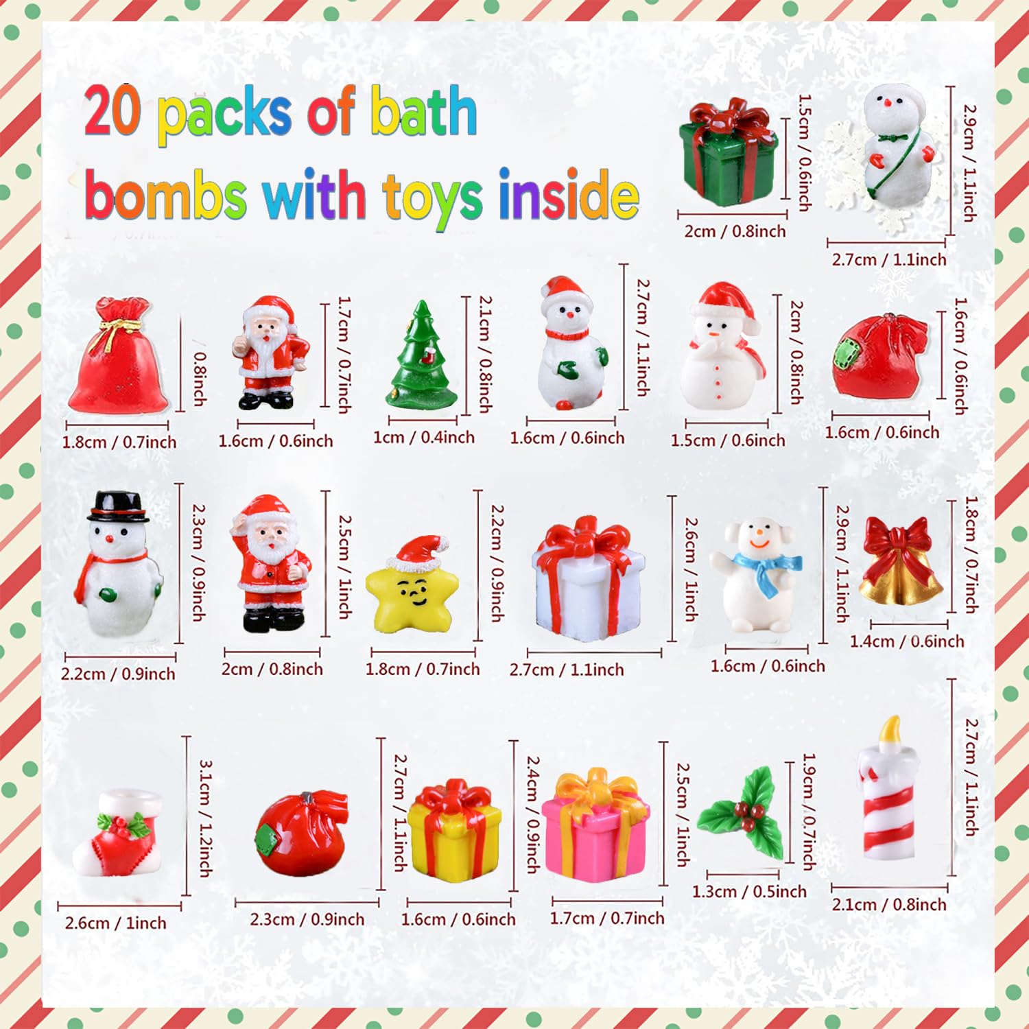 Kims Cosiart 20-Pack Bath Balls with Surprises – Christmas Gift Set