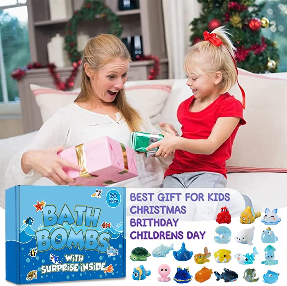 Kims Cosiart Kids Bath Bombs with Surprise Marine Animals – 20 Shell Gift Set