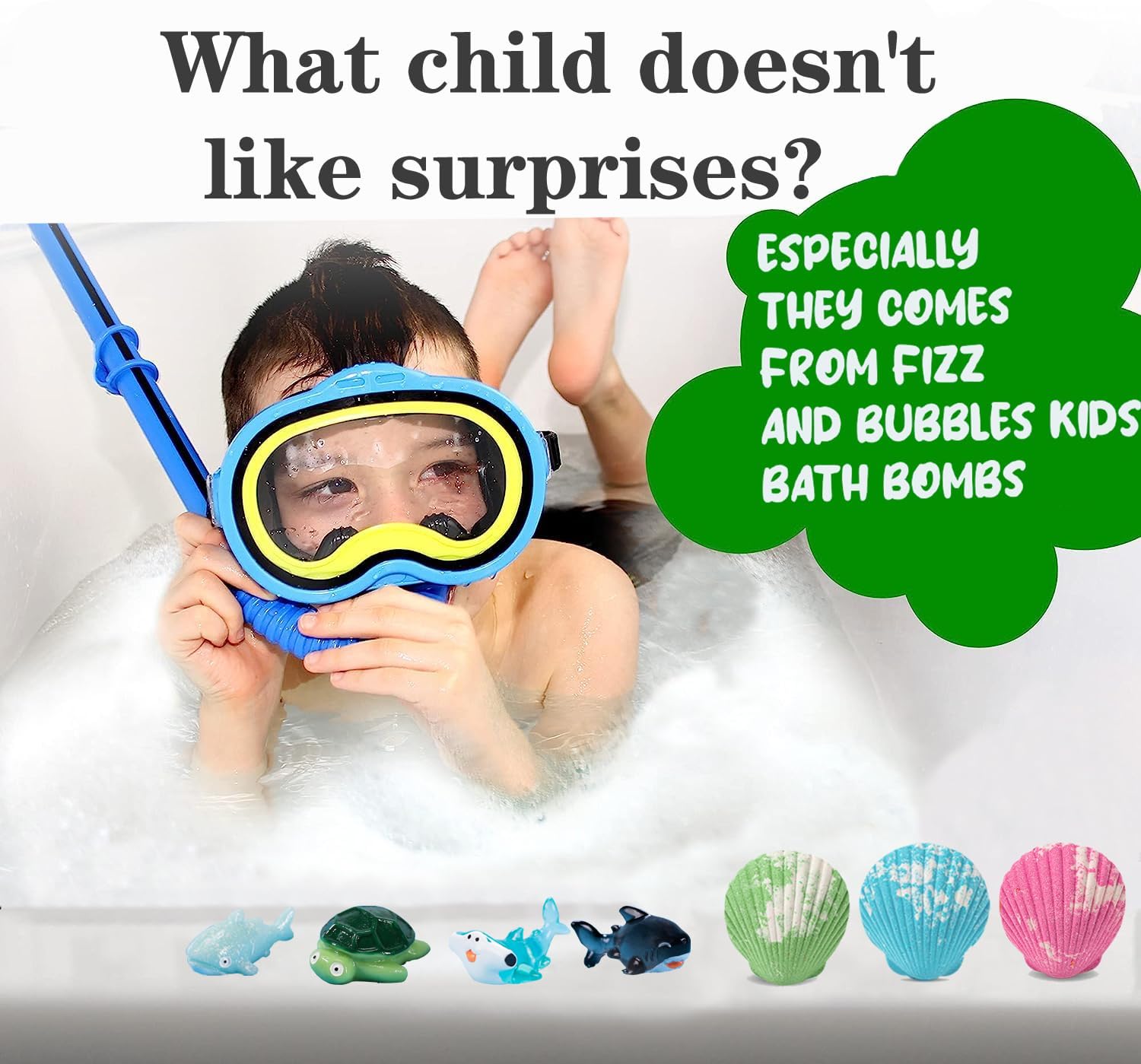 Kims Cosiart Kids Bath Bombs with Surprise Marine Animals – 20 Shell Gift Set