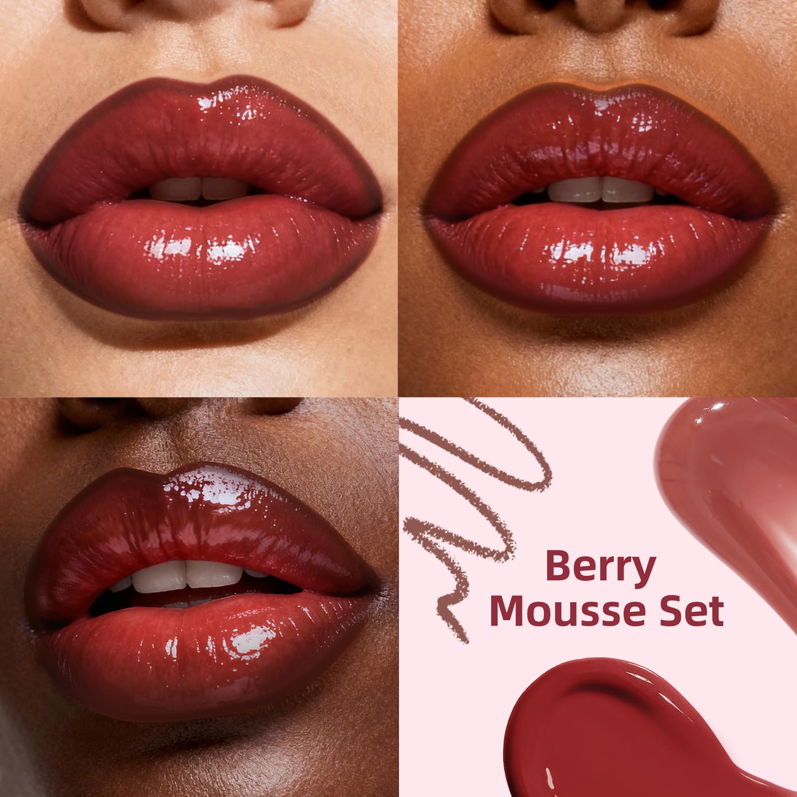 KIMUSE 3PCS Lip Combo Set – Matte Lip Liner, Hydrating Tint Lip Balm & Juicy Gloss Tint