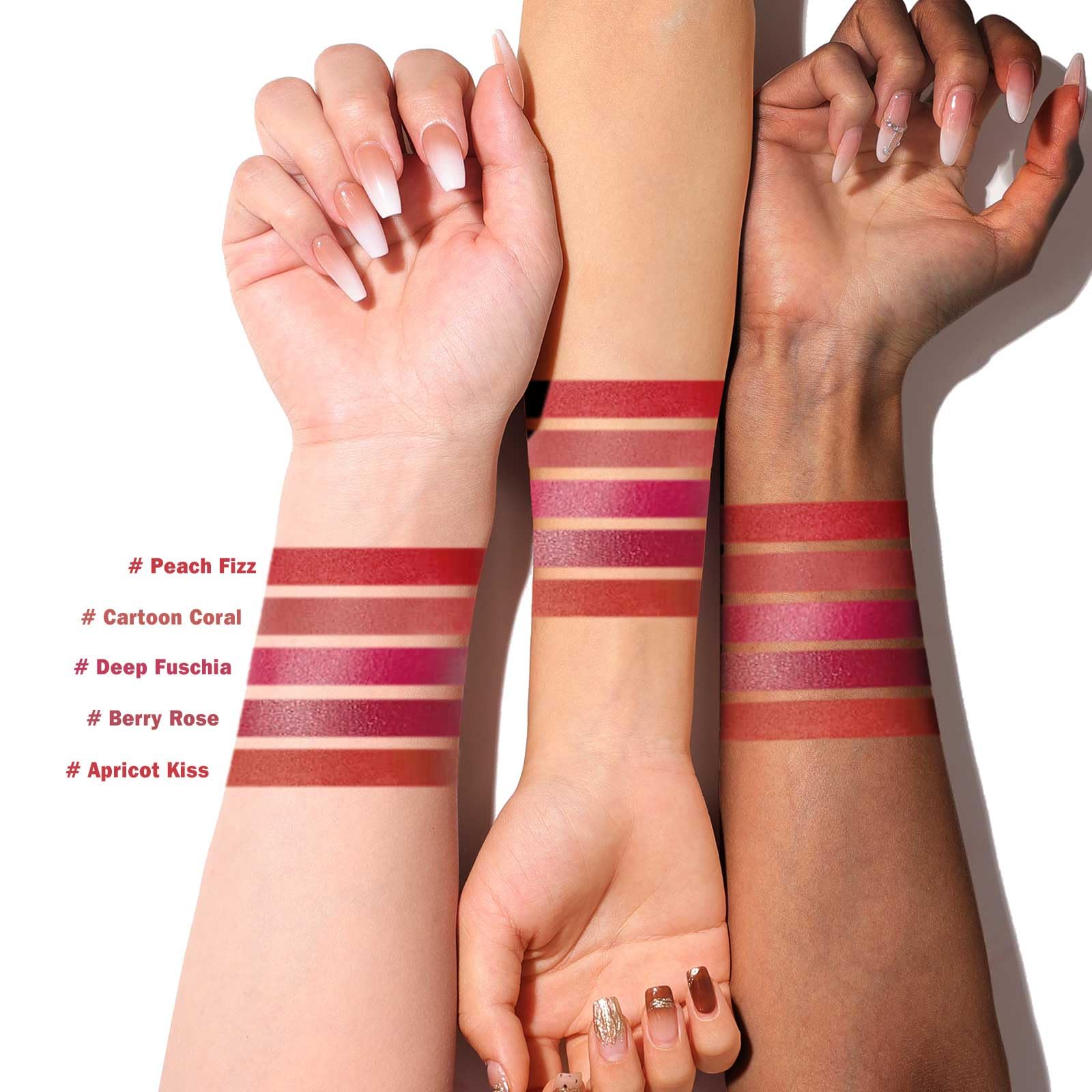 KIMUSE Lip Stain Set – 5-Piece Matte, Long-Wear Lip Color