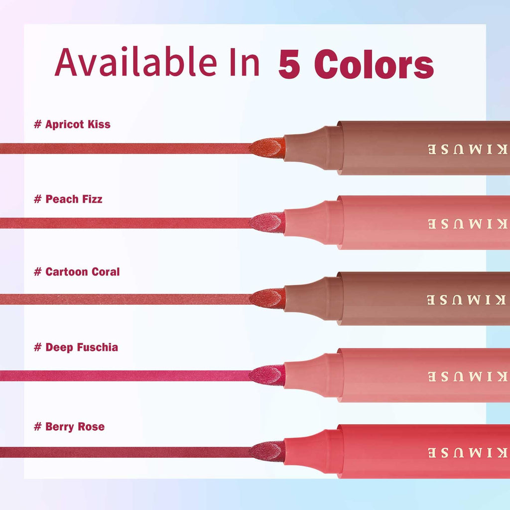 KIMUSE Lip Stain Set – 5-Piece Matte, Long-Wear Lip Color