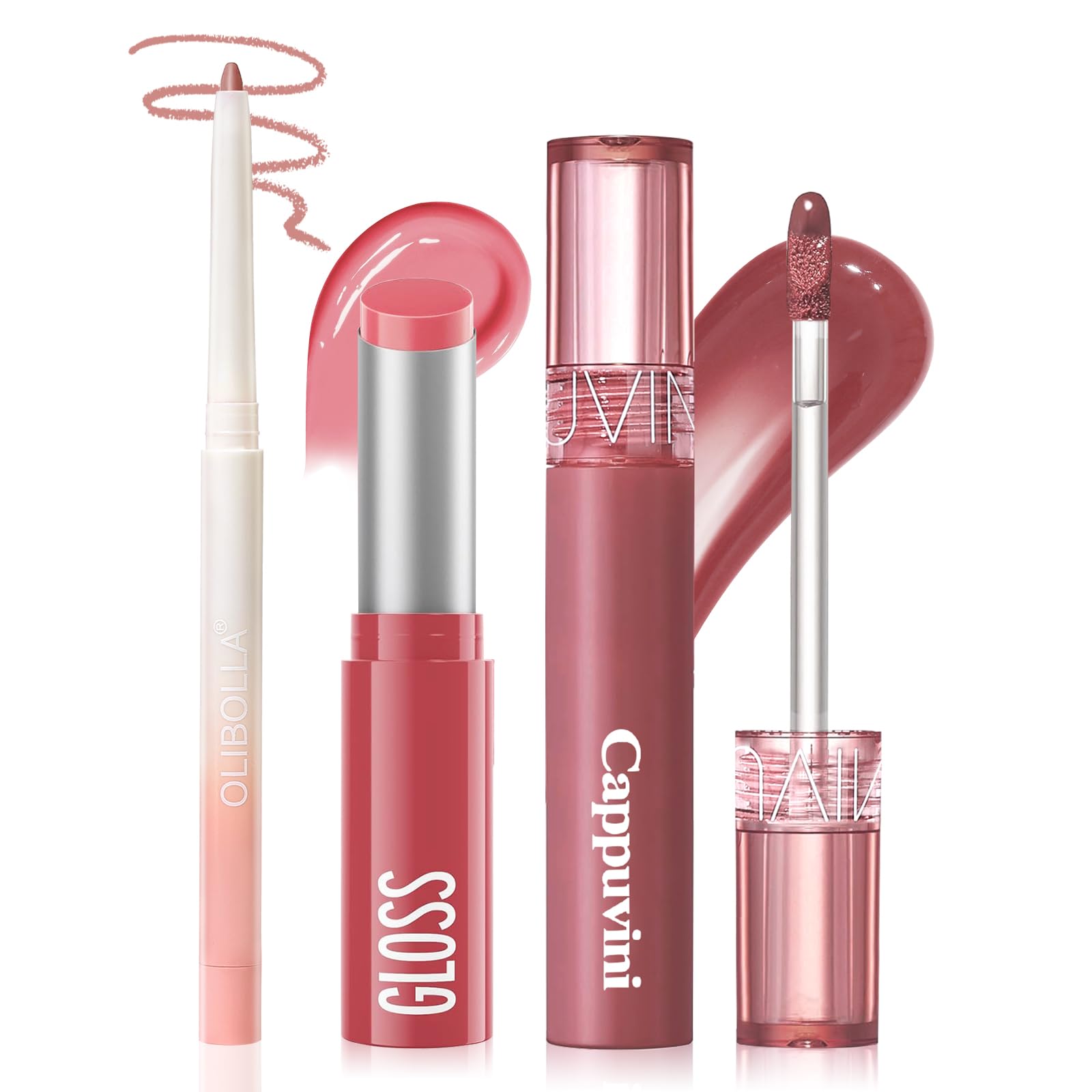 Kimuse 3PCS Lip Combo Set — Matte Lip Liner, Hydrating Tint Lip Balm & Juicy Lip Gloss Tint | Sweet Fig