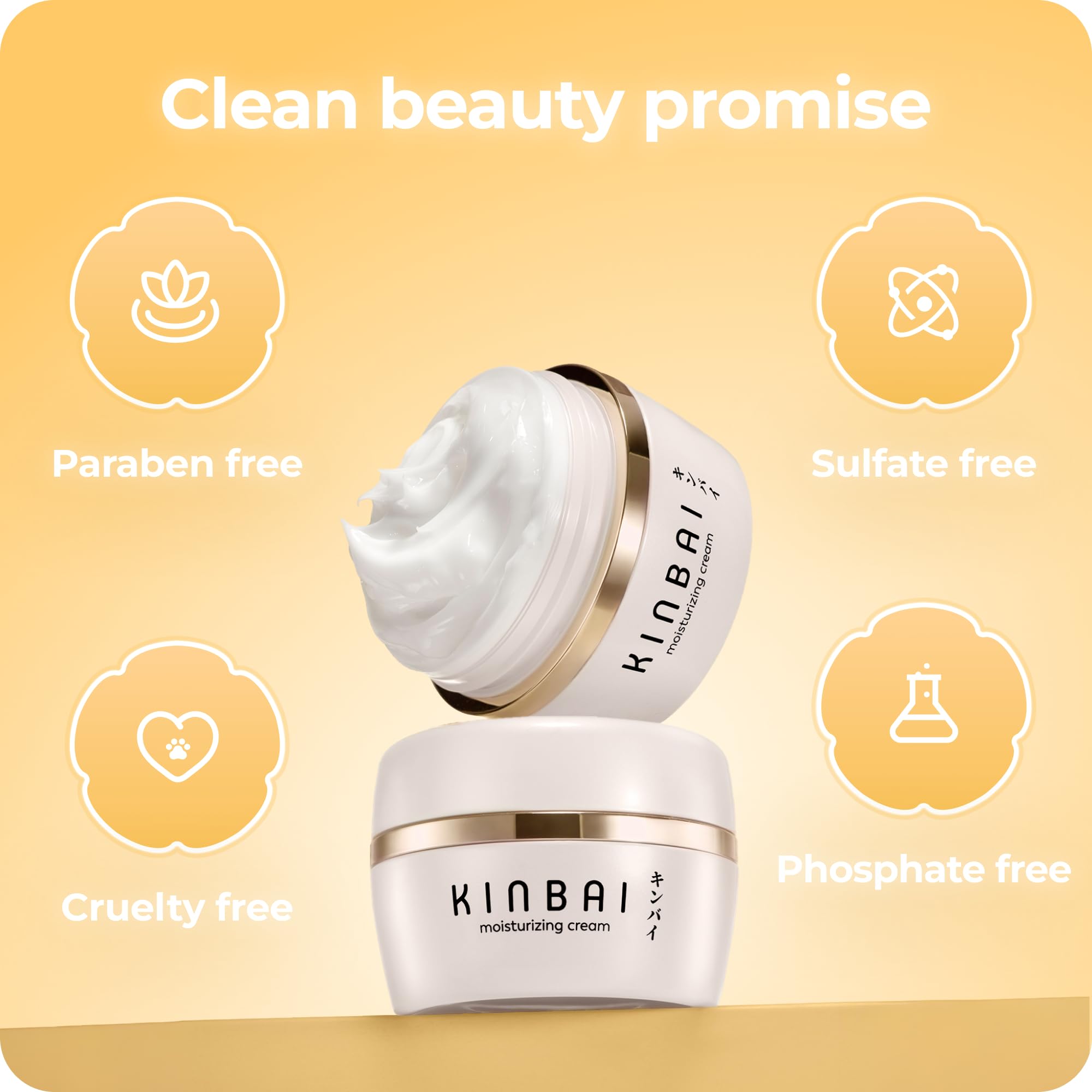 Kinbai Face Cream – Fragrance-Free Hydrating Collagen Peptide Moisturizer