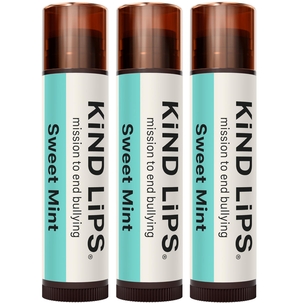 Kind Lips Organic Sweet Mint Lip Balm 3-Pack – Cooling, Hydration, USA Made