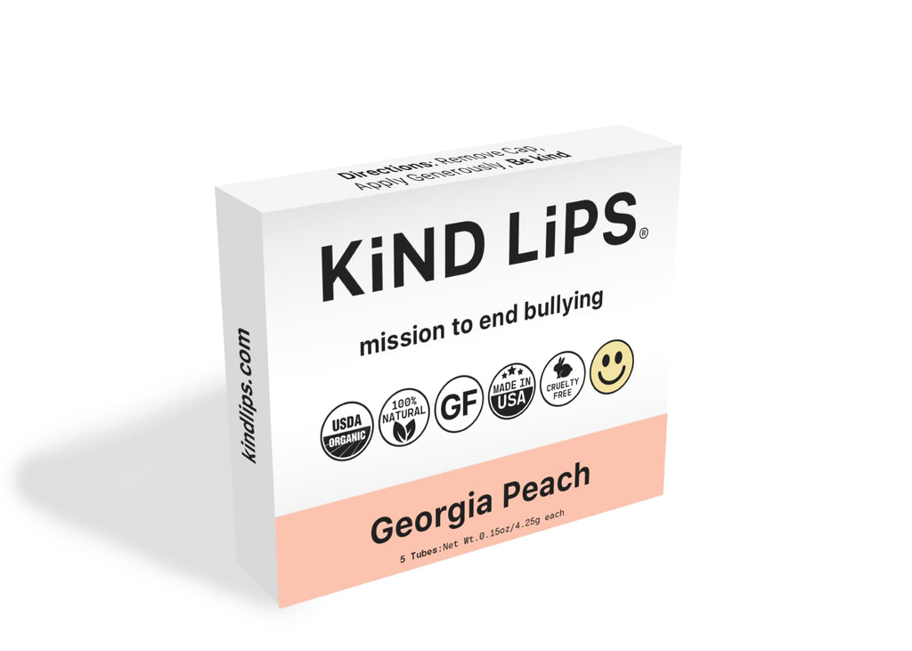 Kind Lips Georgia Peach Organic Lip Balm – 5 Pack | Natural Moisturizing Lip Care