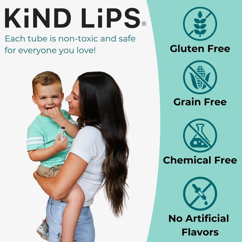 Kind Lips Organic Lip Balm Variety Pack – 3-Pack of Mint Mint, Vanilla Lemon, and Wild Cherry