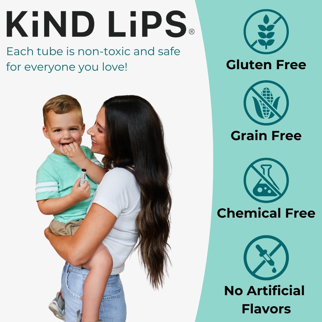 Kind Lips Organic Lip Balm Variety Pack – 3-Pack of Mint Mint, Vanilla Lemon, and Wild Cherry
