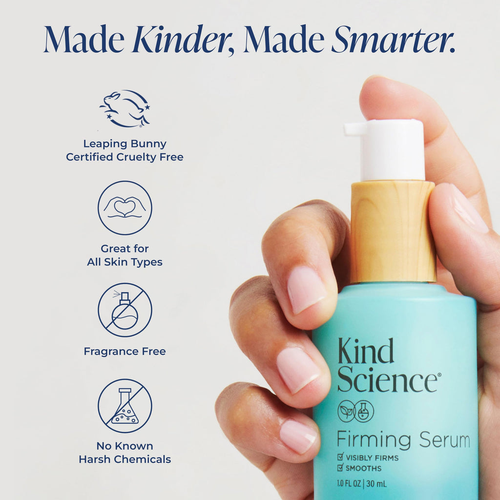 Kind Science Firming Serum – Bakuchiol & Peptides, Fragrance-Free, 1 fl oz