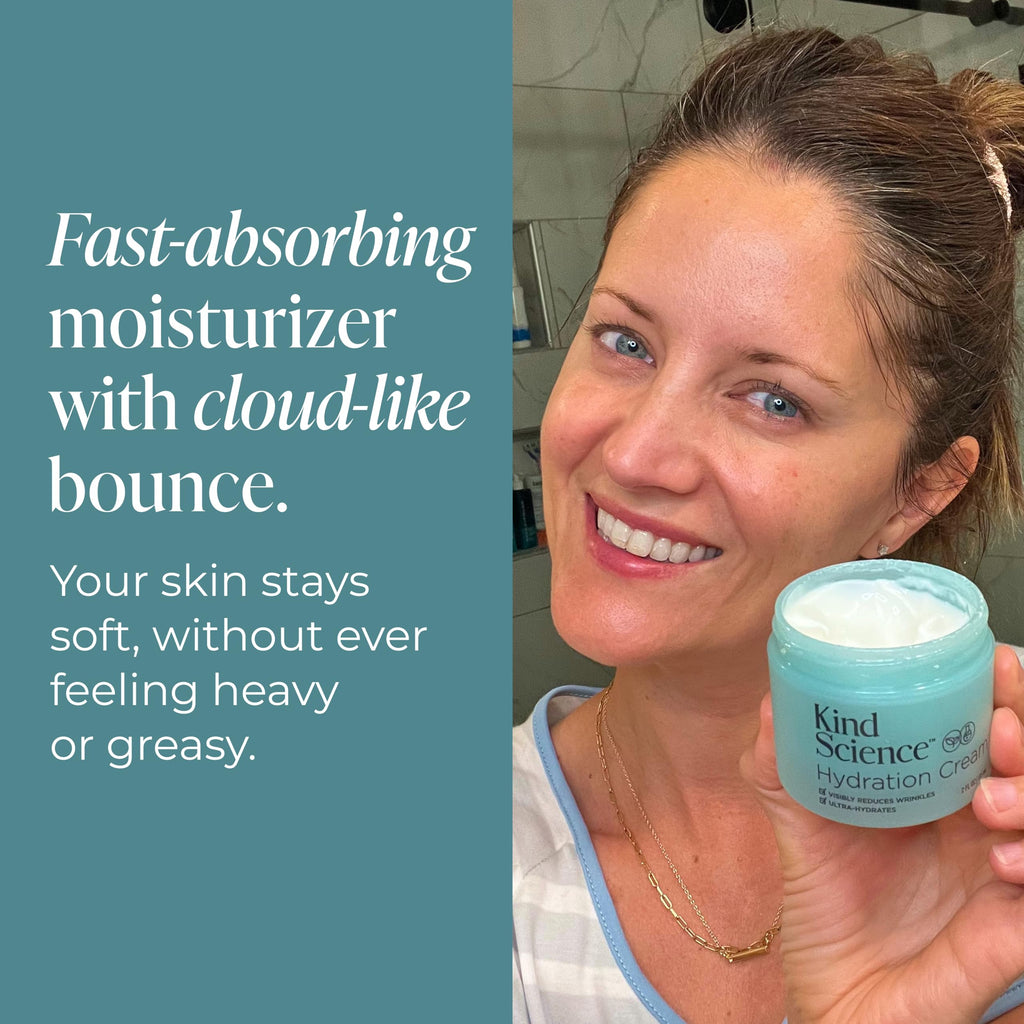 Kind Science Hydration Cream – Fragrance-Free Day & Night Moisturizer for Women, 2 oz
