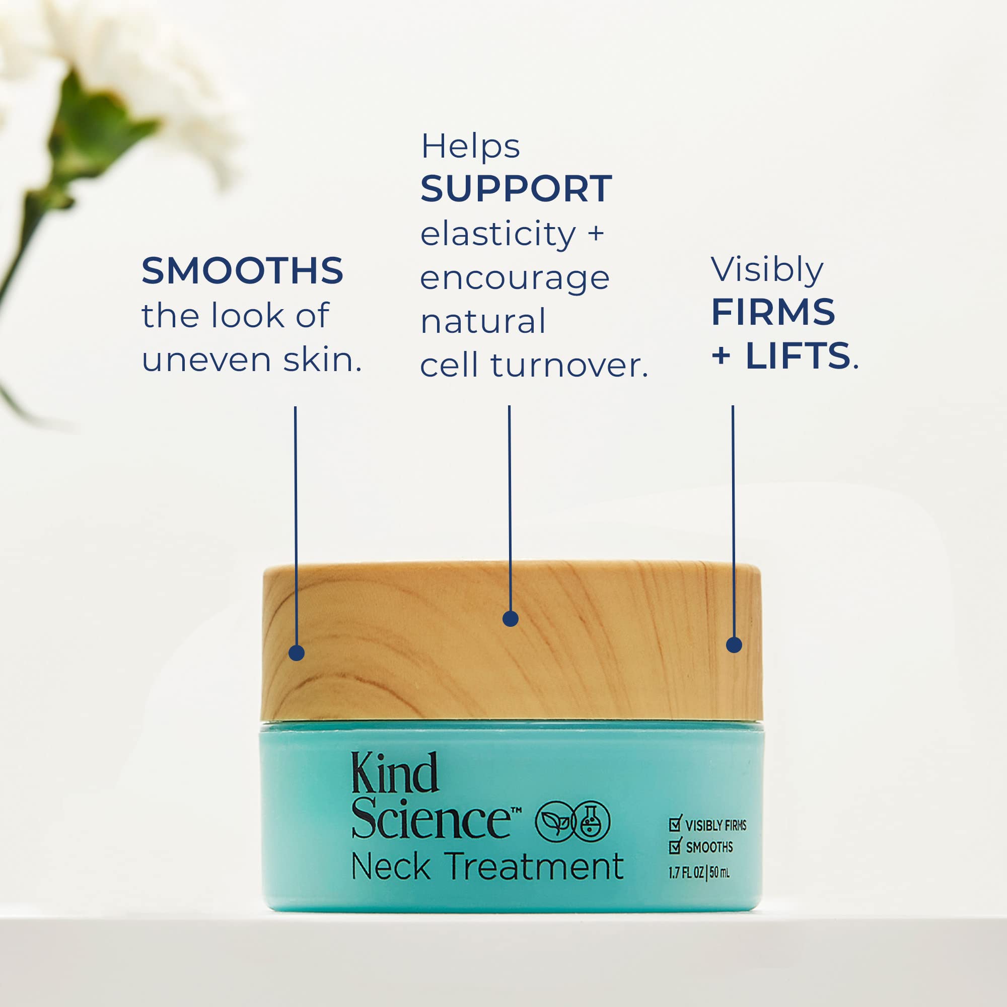 Kind Science Neck Treatment – Firming, Lifting & Hydration (1.7 oz) | Paraben, Dye & Fragrance Free, Cruelty-Free