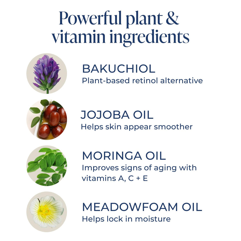 Kind Science Radiance Face Oil – Hydration with Vitamins E, C & A, Bakuchiol, Jojoba & Moringa Oil | Vegan, Cruelty‑Free, 0.5 oz
