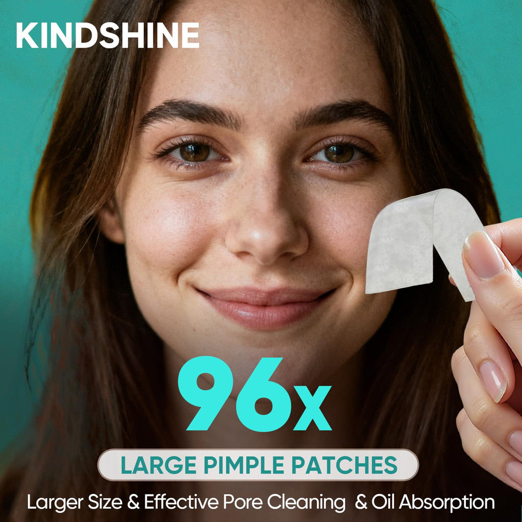 kindshine 96 Count XL Pimple Patches | Hydrocolloid Acne Patches for Face & Body – Vegan, Cruelty-Free