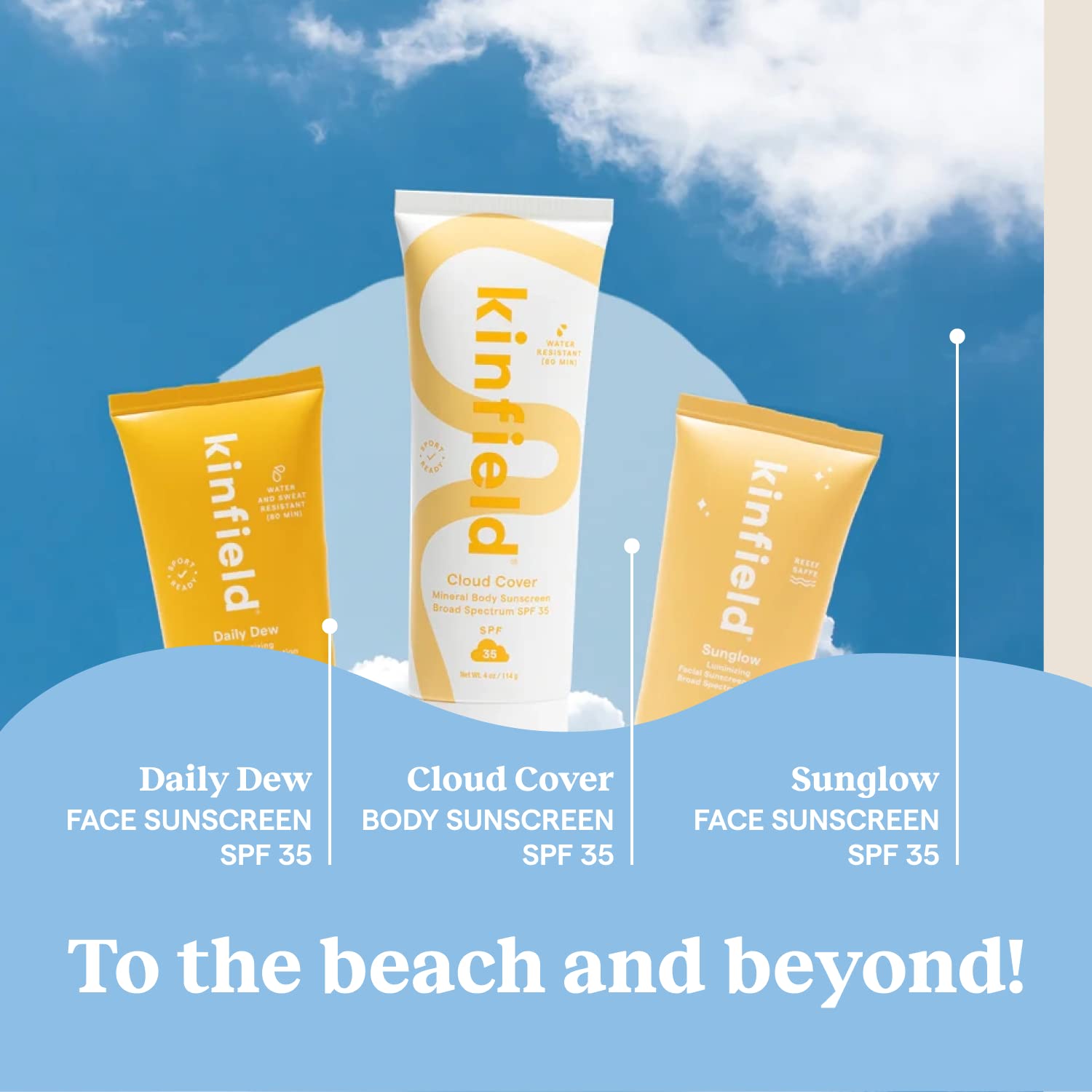 Kinfield Sunglow Mineral Sunscreen SPF 35 with Luminizing Tint – Reef-Safe & Cruelty-Free (2 oz / 60 g)