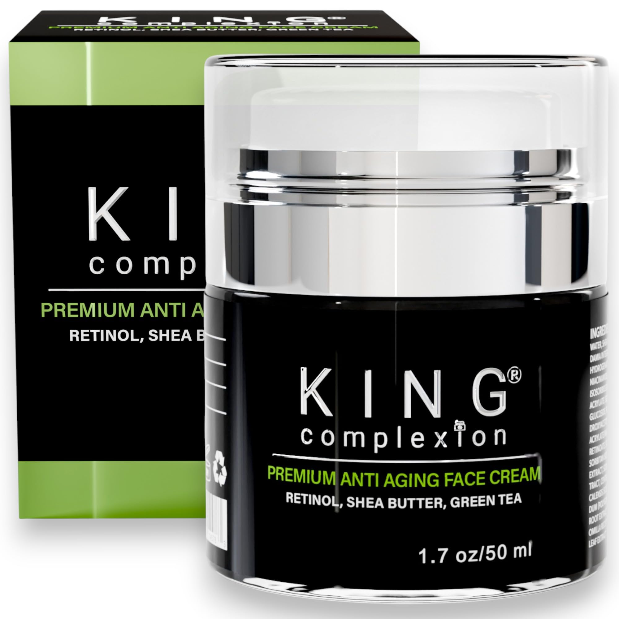 KING Complexion Mens Anti Aging Face Cream – Organic, Non-Greasy Retinol Moisturizer for All Skin Types | Black-Owned