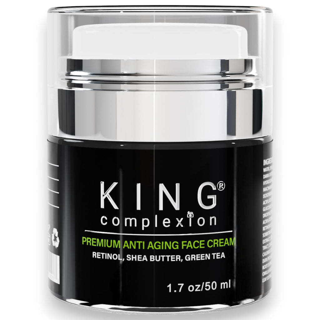 KING Complexion Mens Anti Aging Face Cream – Organic, Non-Greasy Retinol Moisturizer for All Skin Types | Black-Owned