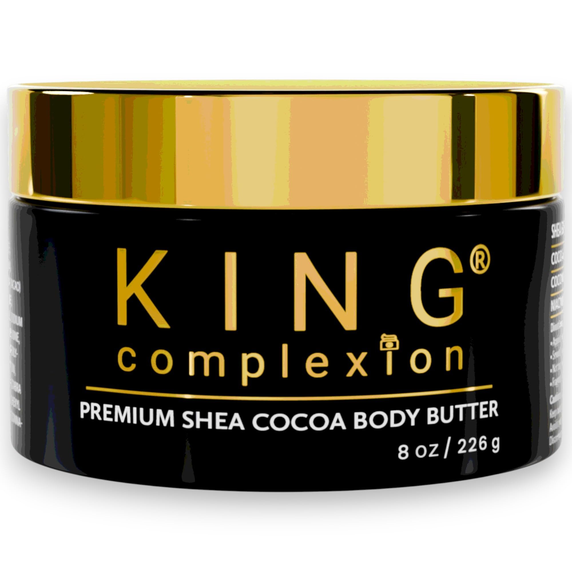 KING Complexion Shea Cocoa Body Butter - Organic, Non-Greasy 8 oz for Melanin-Rich Skin