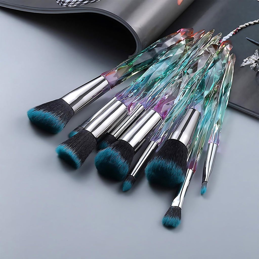 Kingtree 10-Piece Crystal Makeup Brush Set – Premium Synthetic Bristles & Sparkling Crystal Handles
