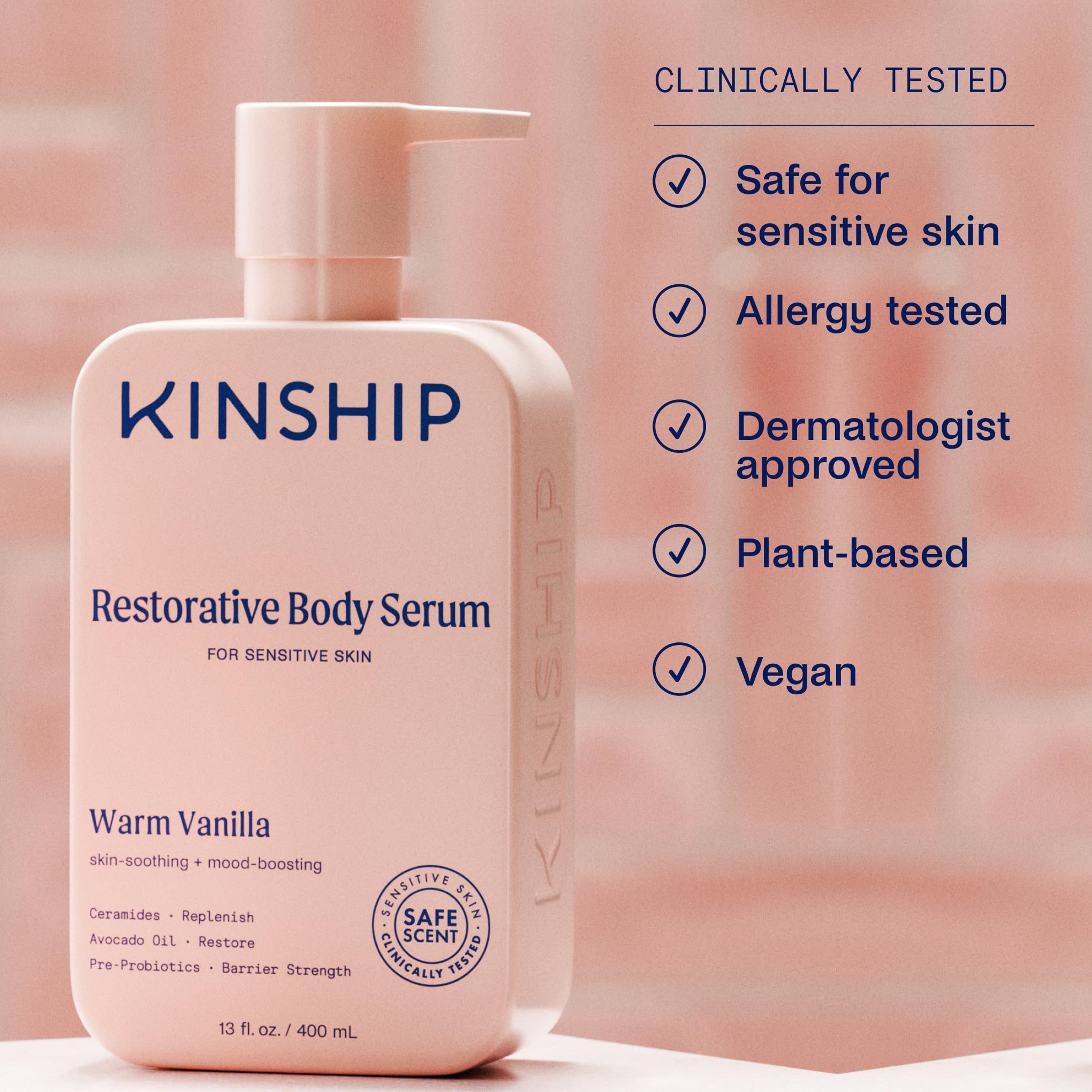 Kinship Restoring Body Serum for Dry Skin | Lightweight Hydration | Fragrance-Free, 13 oz