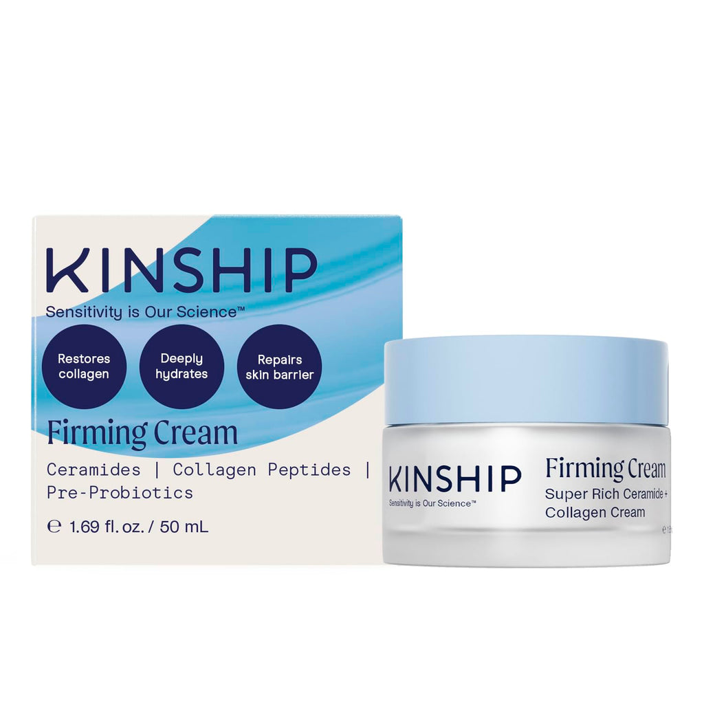 Kinship Super Rich Collagen + Ceramide Firming Cream | Ultra-Hydrating Anti-Aging Moisturizer (1.7 oz) | Fragrance-Free