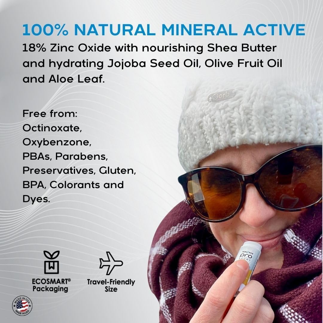 KINeSYS Pro Sport Lip Balm SPF30 – Clear, Water-Resistant Lip Care for Outdoor Activities (Pack of 2)