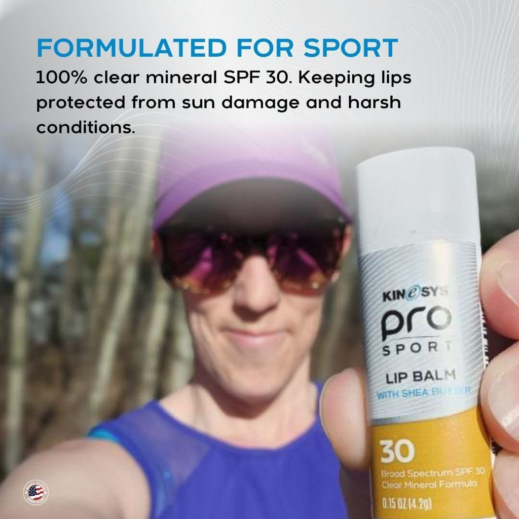 KINeSYS Pro Sport Lip Balm SPF30 – Clear, Water-Resistant Lip Care for Outdoor Activities (Pack of 2)