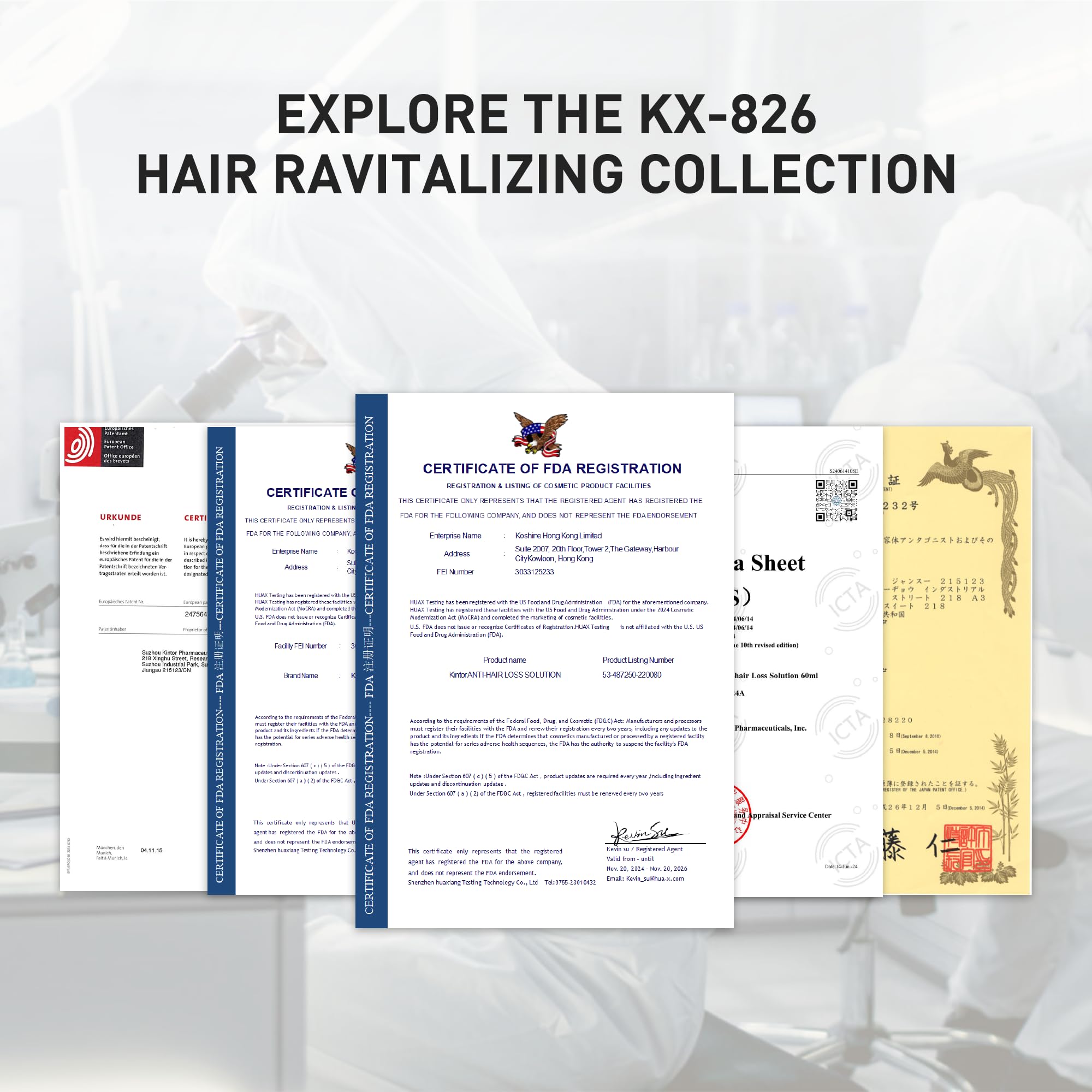 KINTOR 0.5% KX-826 Hair Regrowth Spray for Men – Plant-Based DHT Blocker, 60ml