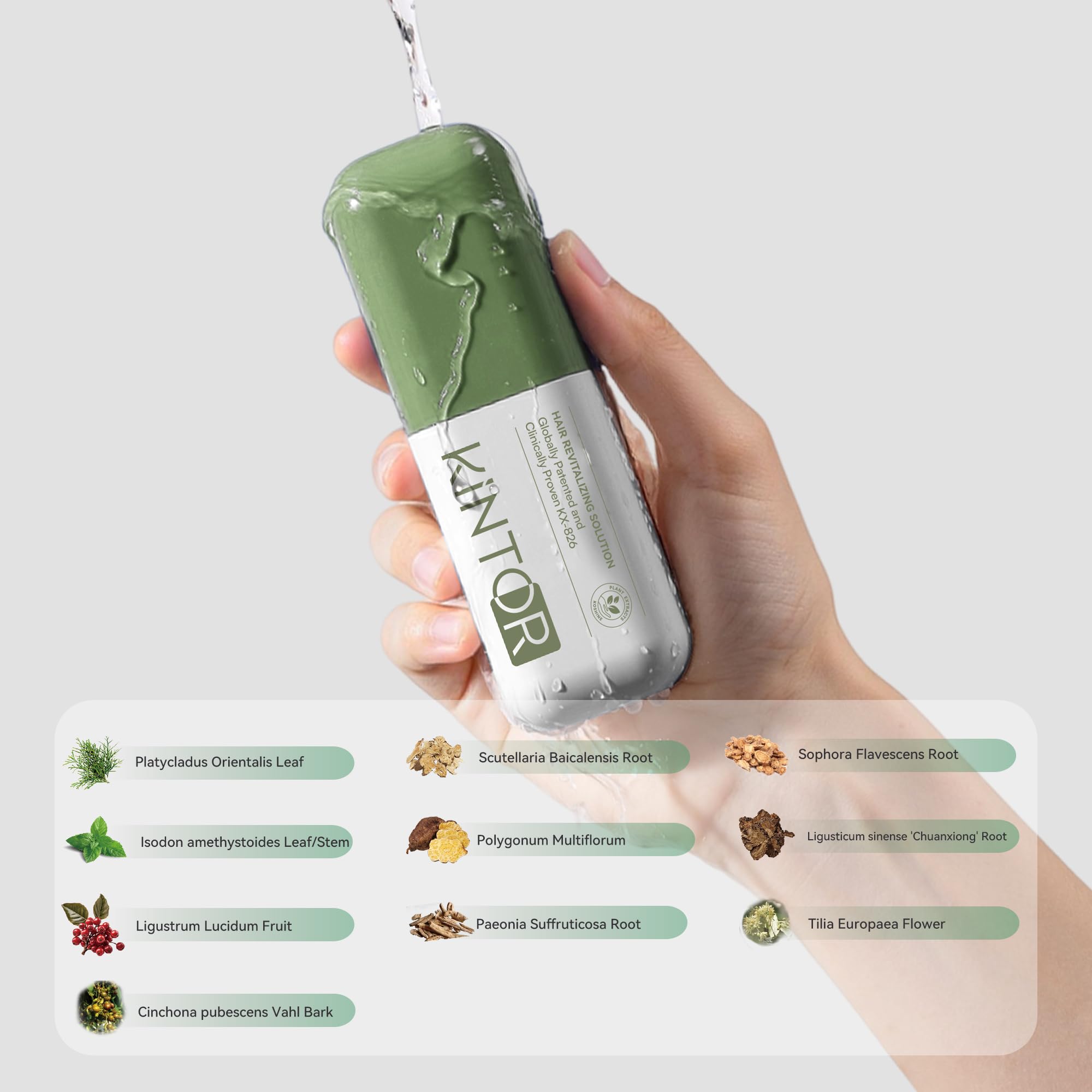 KINTOR 0.5% KX-826 Hair Regrowth Spray for Men – Plant-Based DHT Blocker, 60ml