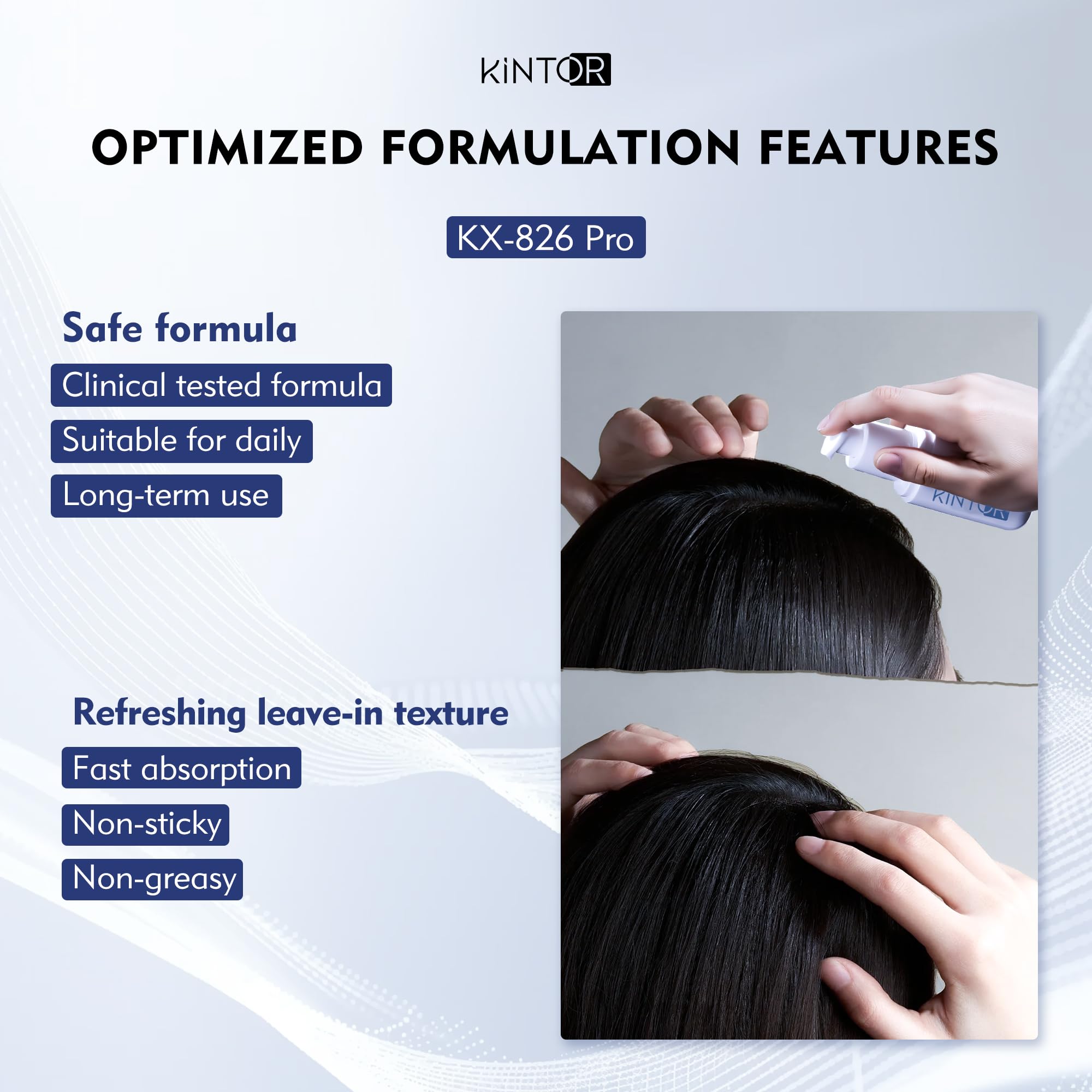 KINTOR 0.9% KX-826 DHT Blocker for Men & Women – Hair Growth Spray 60ml Pro