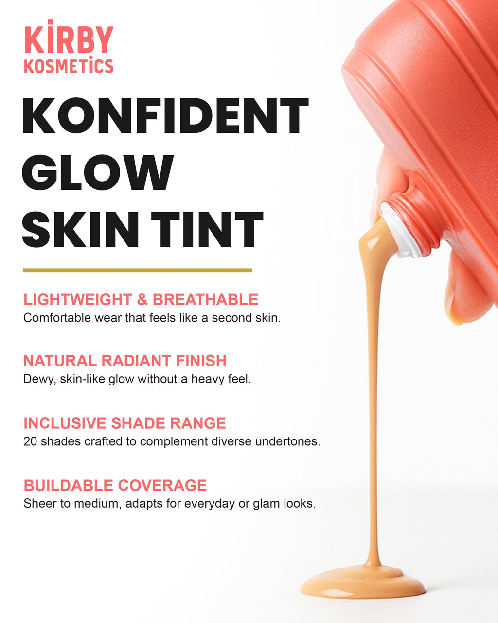 Kirby Kosmetics Konfident Glow Skin Tint – Espresso Empowerment, Oil-Free