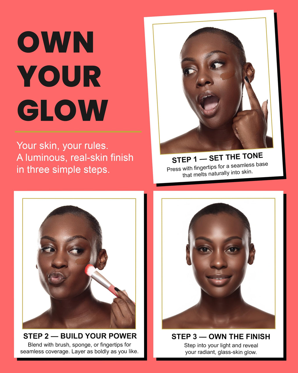 Kirby Kosmetics Konfident Glow Skin Tint – Deep Delight, Hydrating Oil-Free Glass-Skin Foundation (30 ml)
