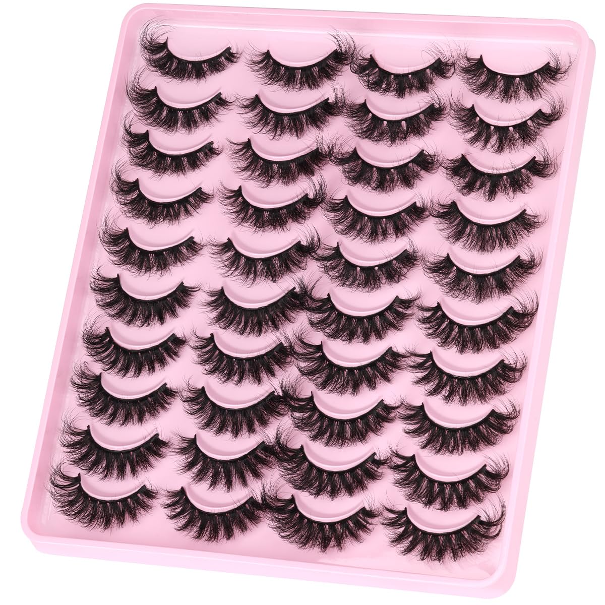 Kiromiro Mink Lashes Fluffy Faux Mink, 20mm D-Curl Russian Cat Eye, 20 Pairs