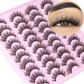 Kiromiro 20 Pairs Lashes Wispy Faux Mink Lashes 15mm Cat Eye – Natural Look, 3D Volume, C-Curl