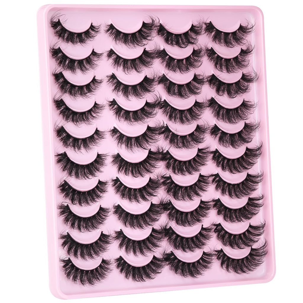 Kiromiro Mink Lashes Fluffy Faux Mink, 20mm D-Curl Russian Cat Eye, 20 Pairs