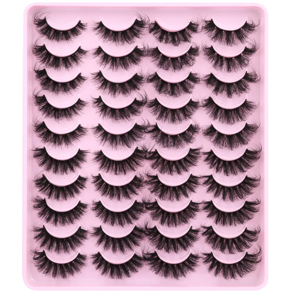 Kiromiro Mink Lashes Fluffy Faux Mink, 20mm D-Curl Russian Cat Eye, 20 Pairs