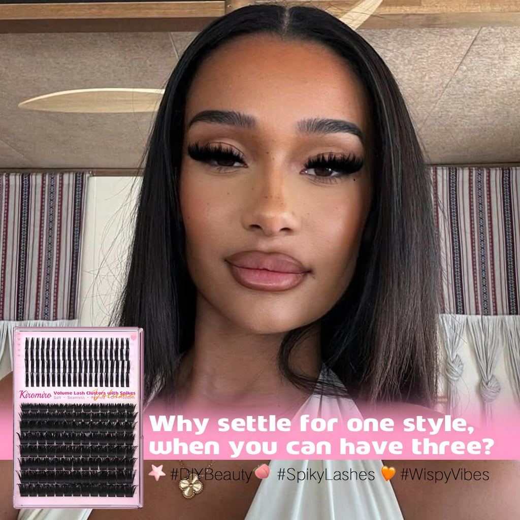 Kiromiro Lash Clusters with Spikes — Fluffy 10–18mm Volume DIY Lashes