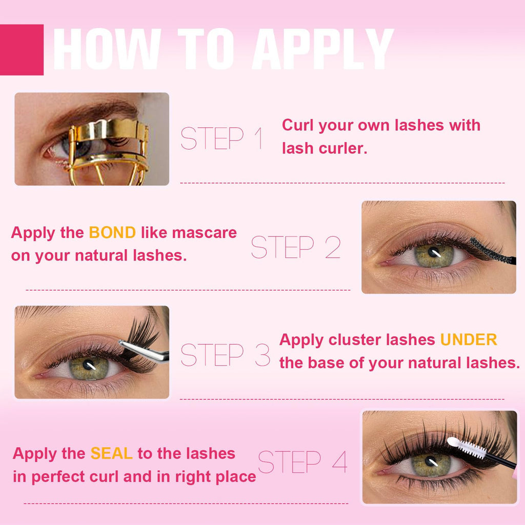 Kiromiro Lash Clusters with Spikes — Fluffy 10–18mm Volume DIY Lashes