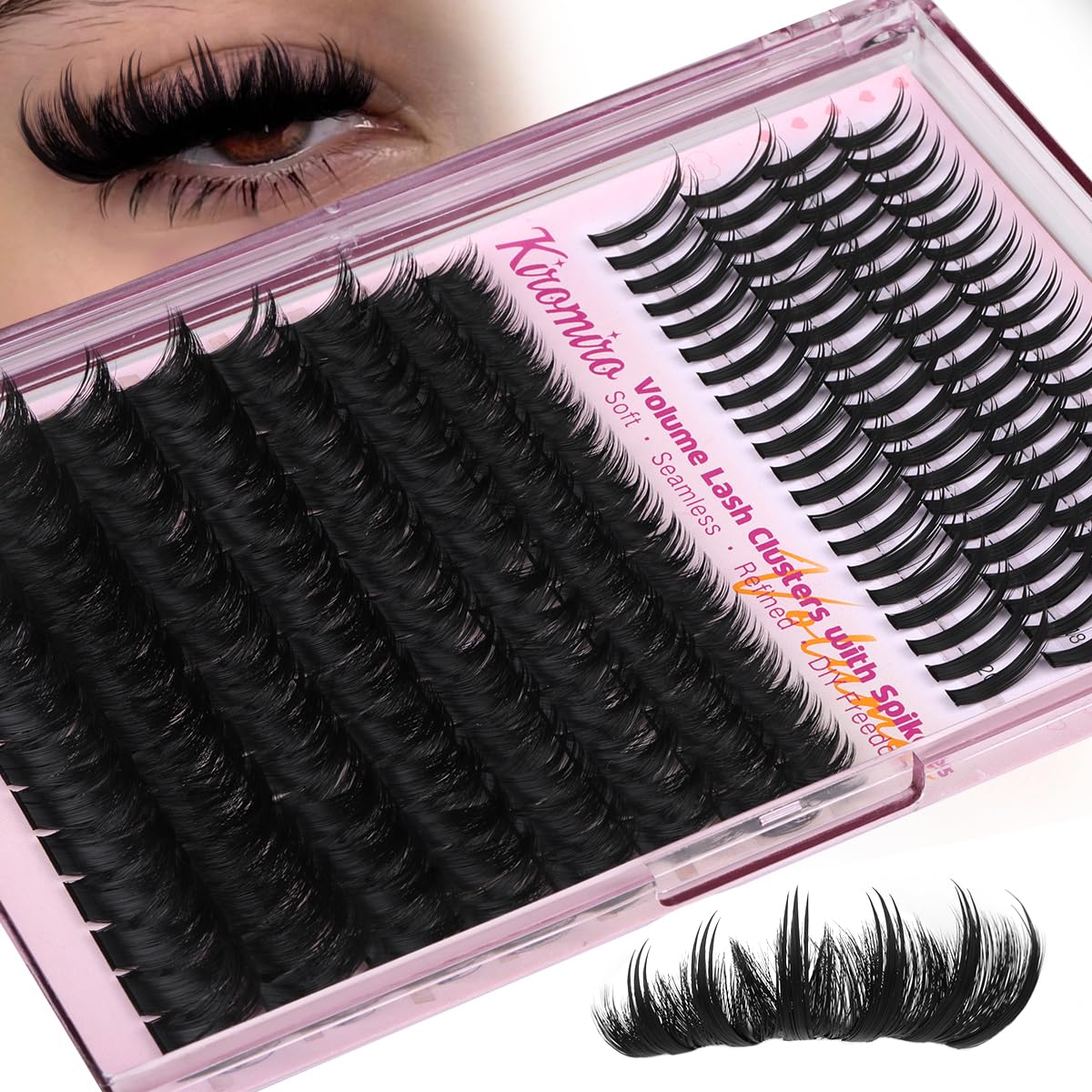Kiromiro Lash Clusters with Spikes — Fluffy 10–18mm Volume DIY Lashes