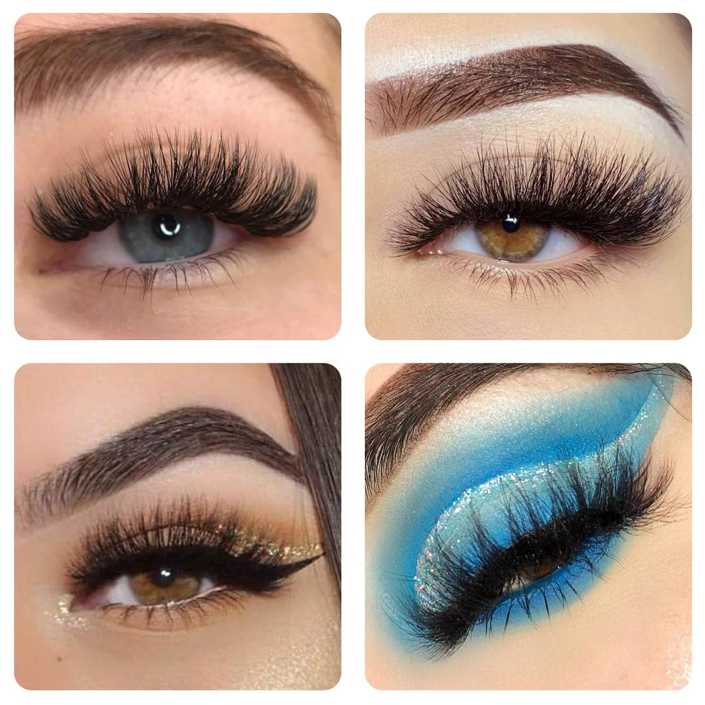 Kiromiro Mink Lashes Fluffy Faux Mink, 20mm D-Curl Russian Cat Eye, 20 Pairs